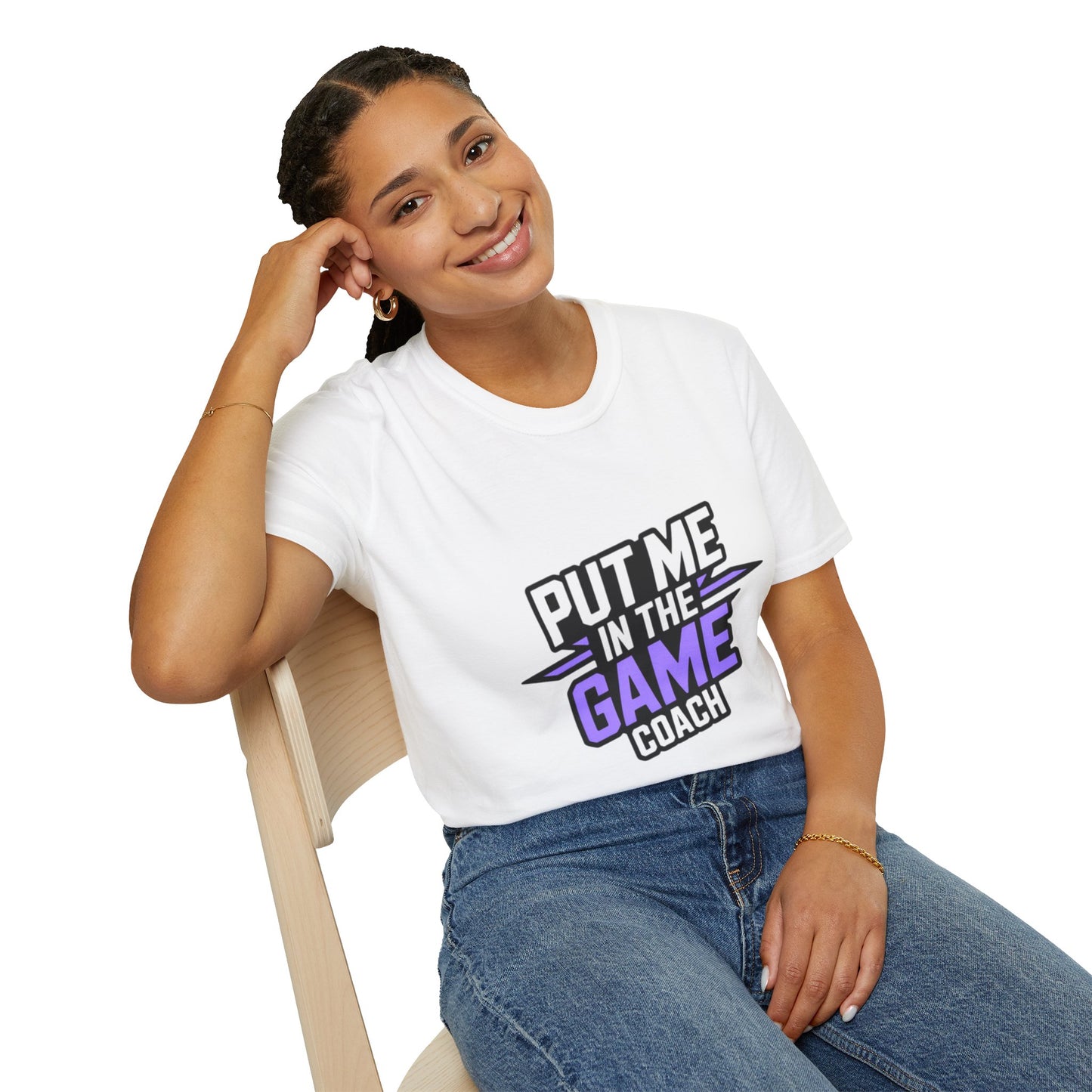Put Me In The Game Coach Purple Sports T Shirt Printify