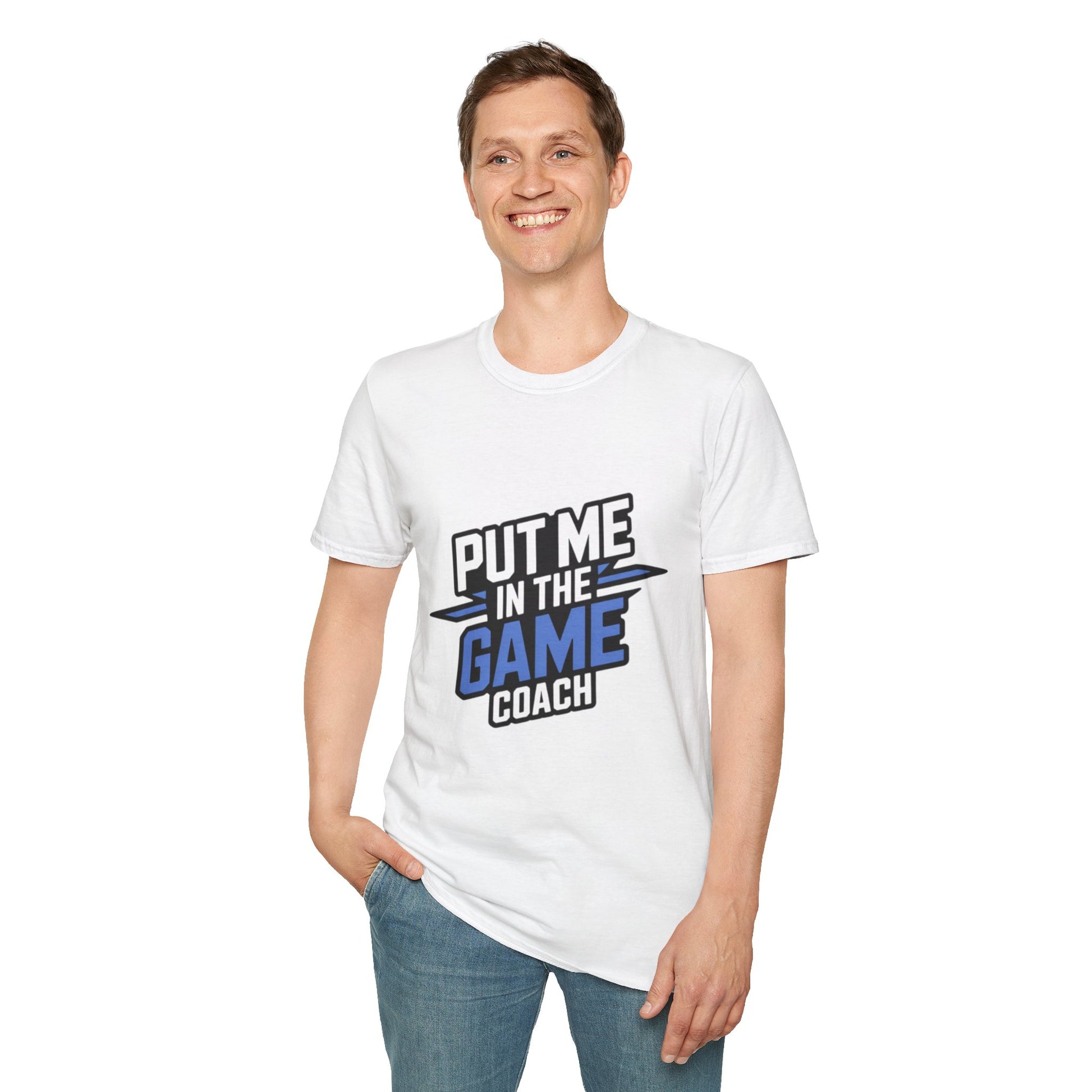 Put Me In The Game Coach Blue Sports T Shirt Printify