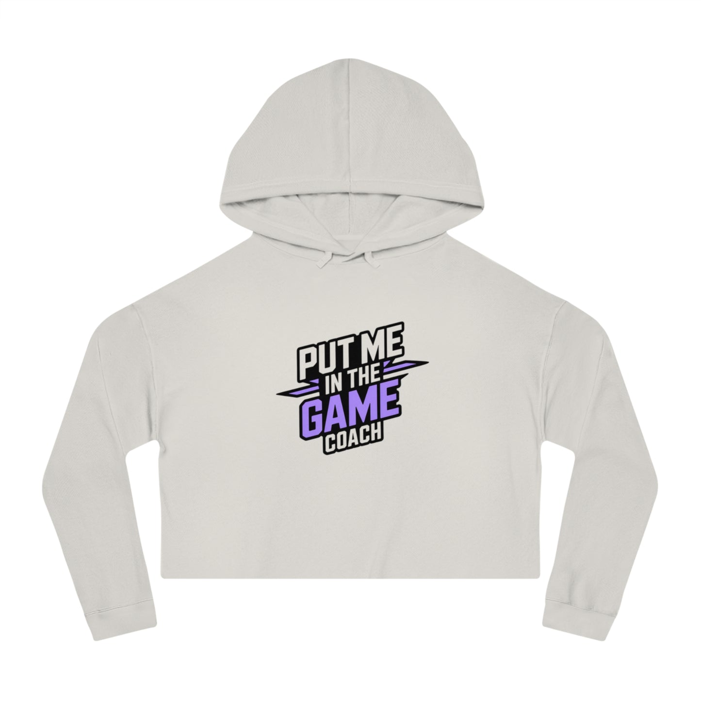 Women’s Cropped Hooded Purple Sweatshirt Printify