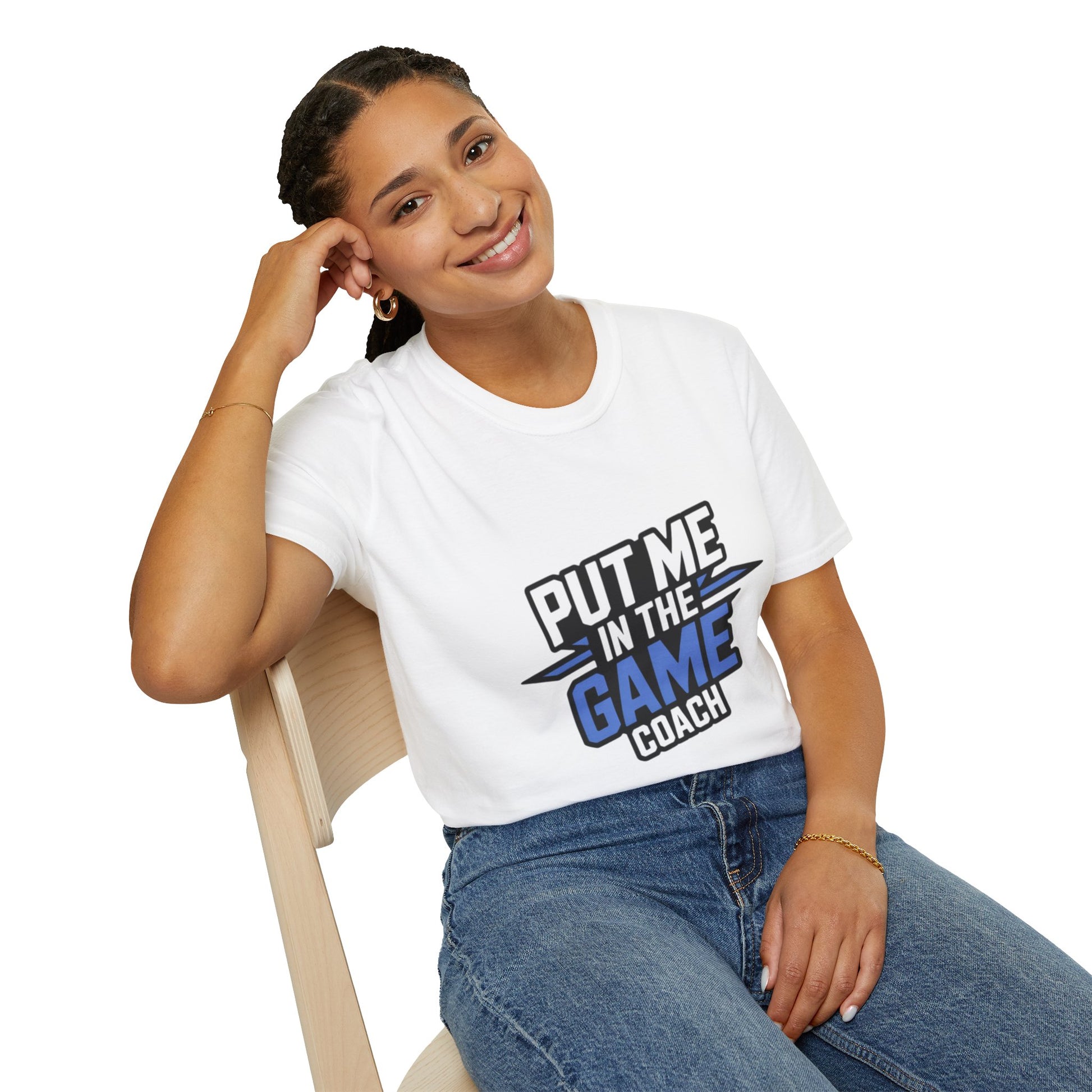 Put Me In The Game Coach Blue Sports T Shirt Printify
