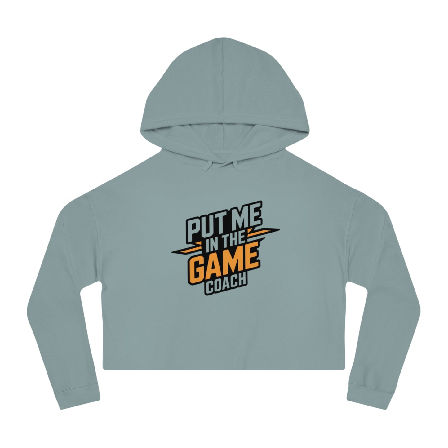 Women’s Cropped Hooded Orange Sweatshirt Printify