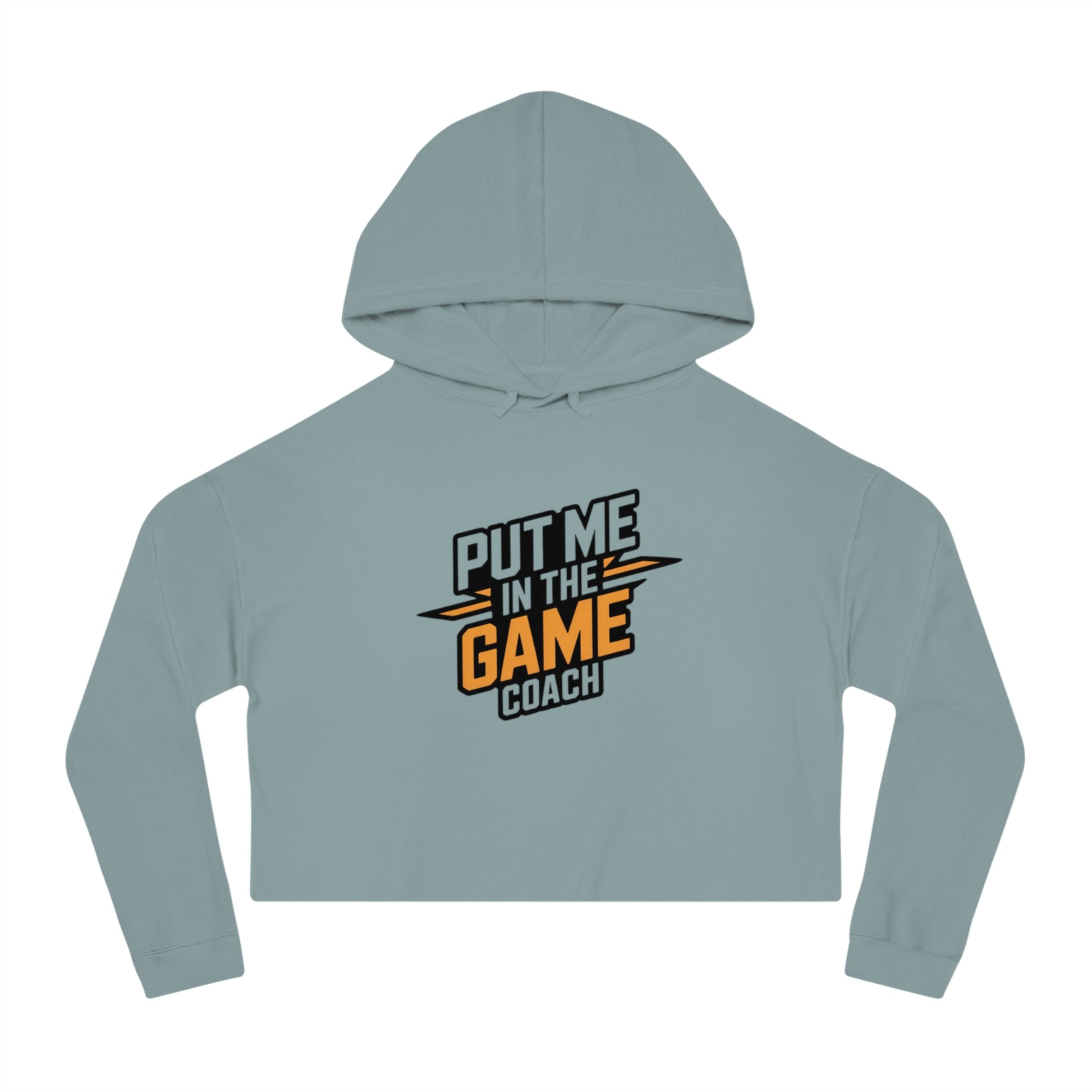 Women’s Cropped Hooded Orange Sweatshirt Printify