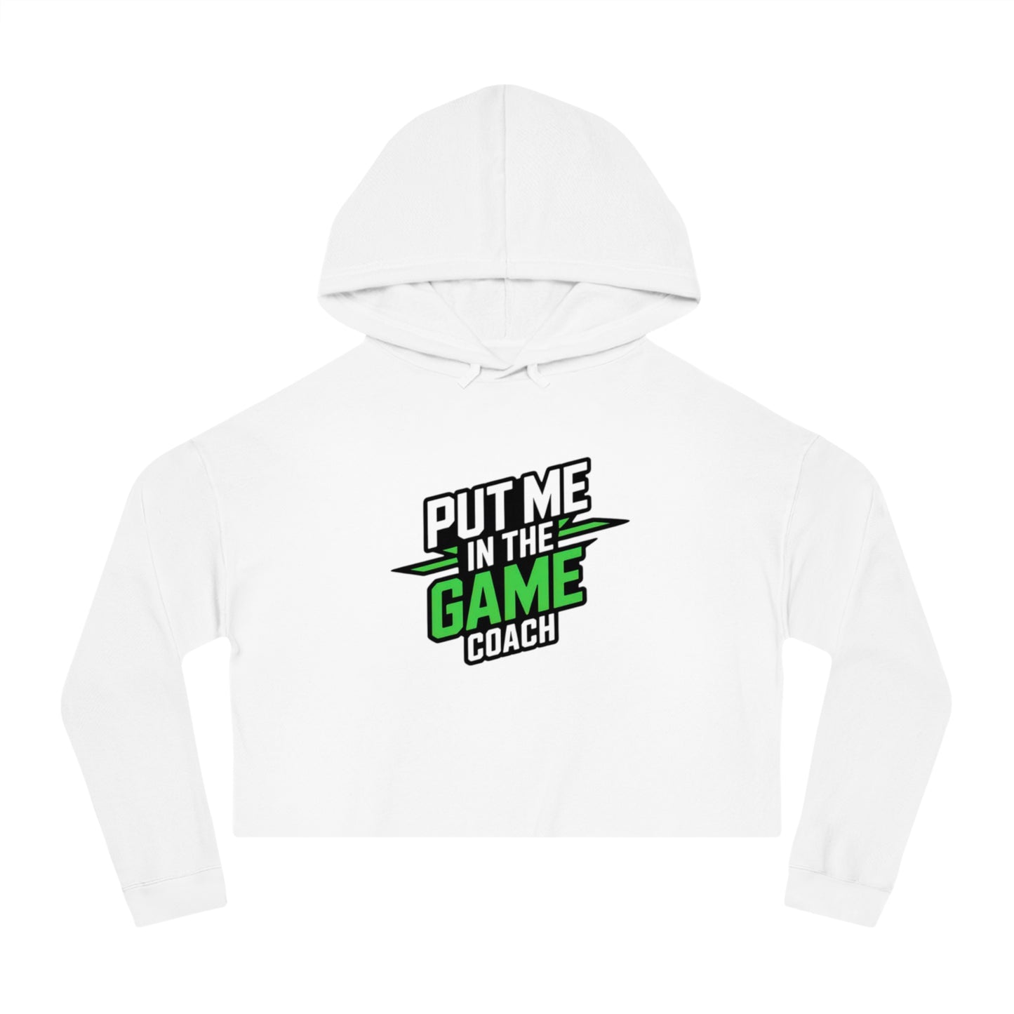 Women’s Cropped Hooded Green Sweatshirt Printify