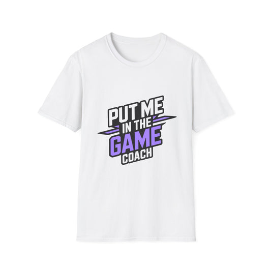 Put Me In The Game Coach Purple Sports T Shirt Printify