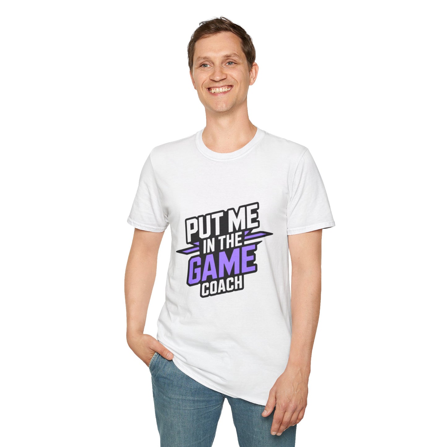 Put Me In The Game Coach Purple Sports T Shirt Printify
