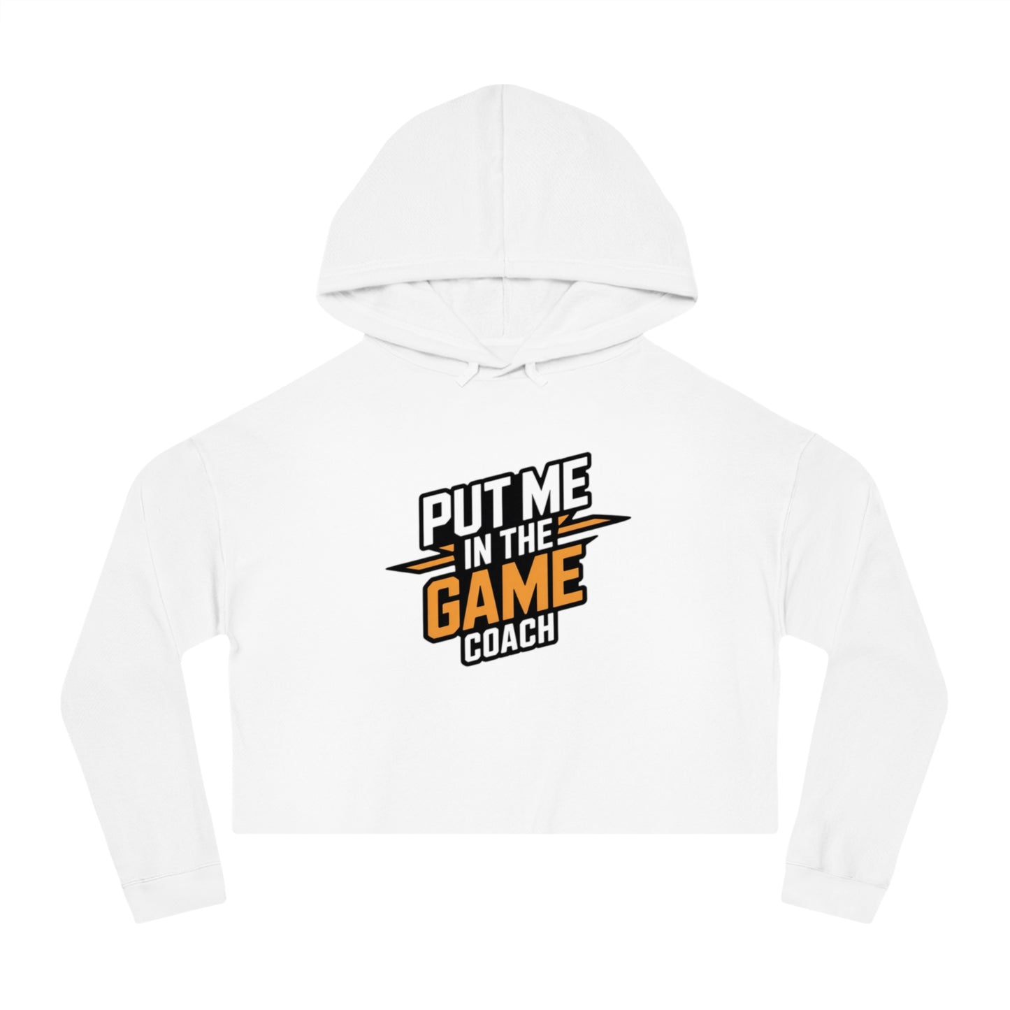 Women’s Cropped Hooded Orange Sweatshirt Printify