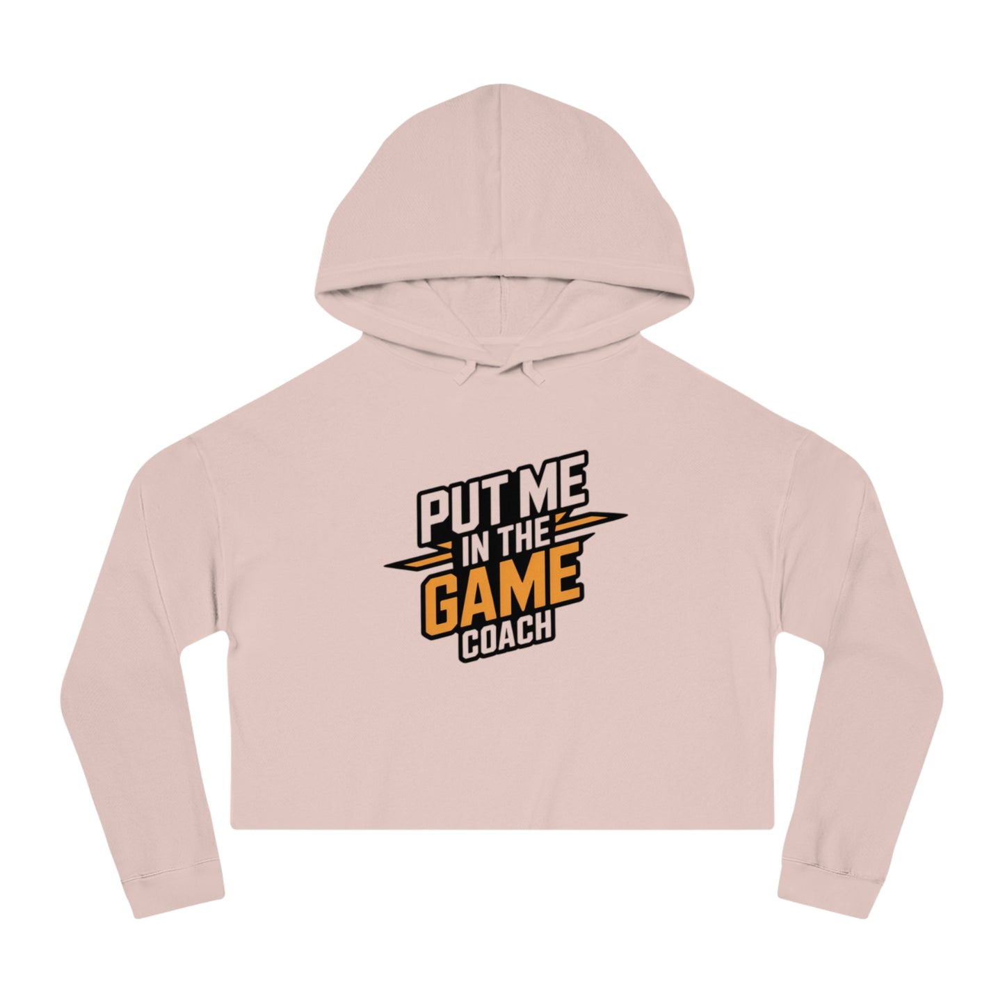 Women’s Cropped Hooded Orange Sweatshirt Printify