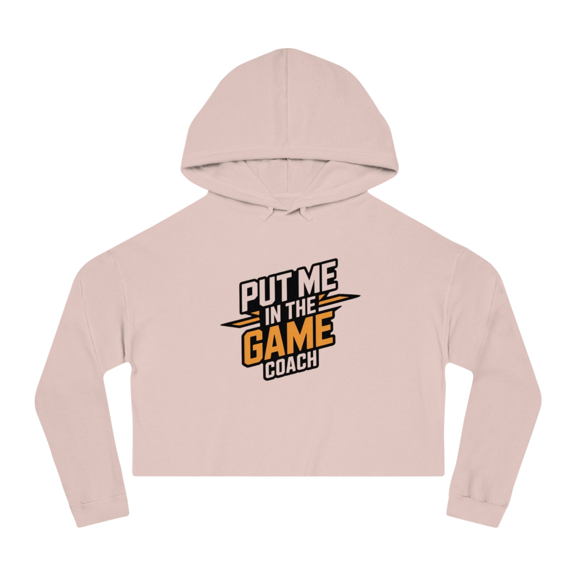Women’s Cropped Hooded Orange Sweatshirt Printify