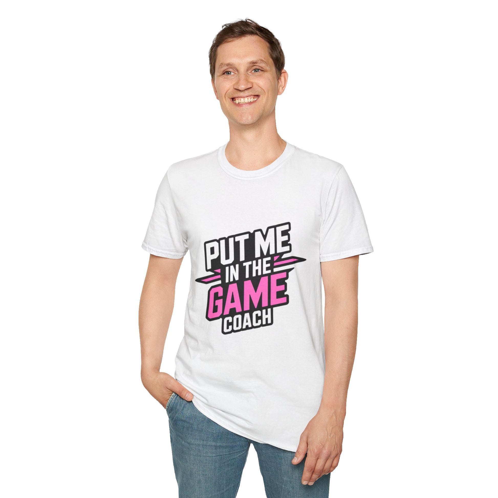 Put Me In The Game Coach Pink Sports T Shirt Printify