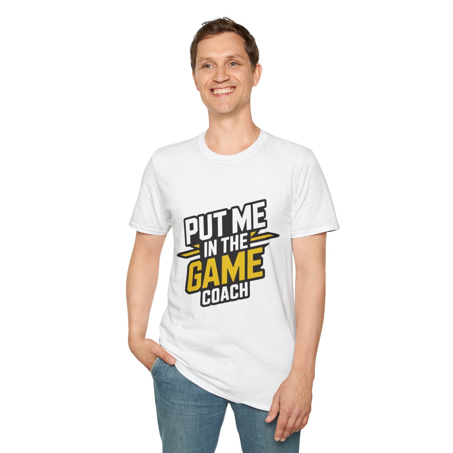 Put Me In The Game Coach Yellow Sports T Shirt Printify