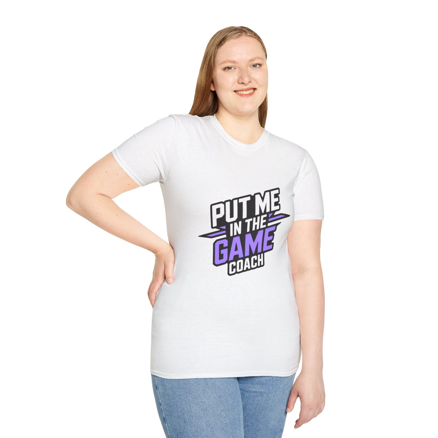 Put Me In The Game Coach Purple Sports T Shirt Printify