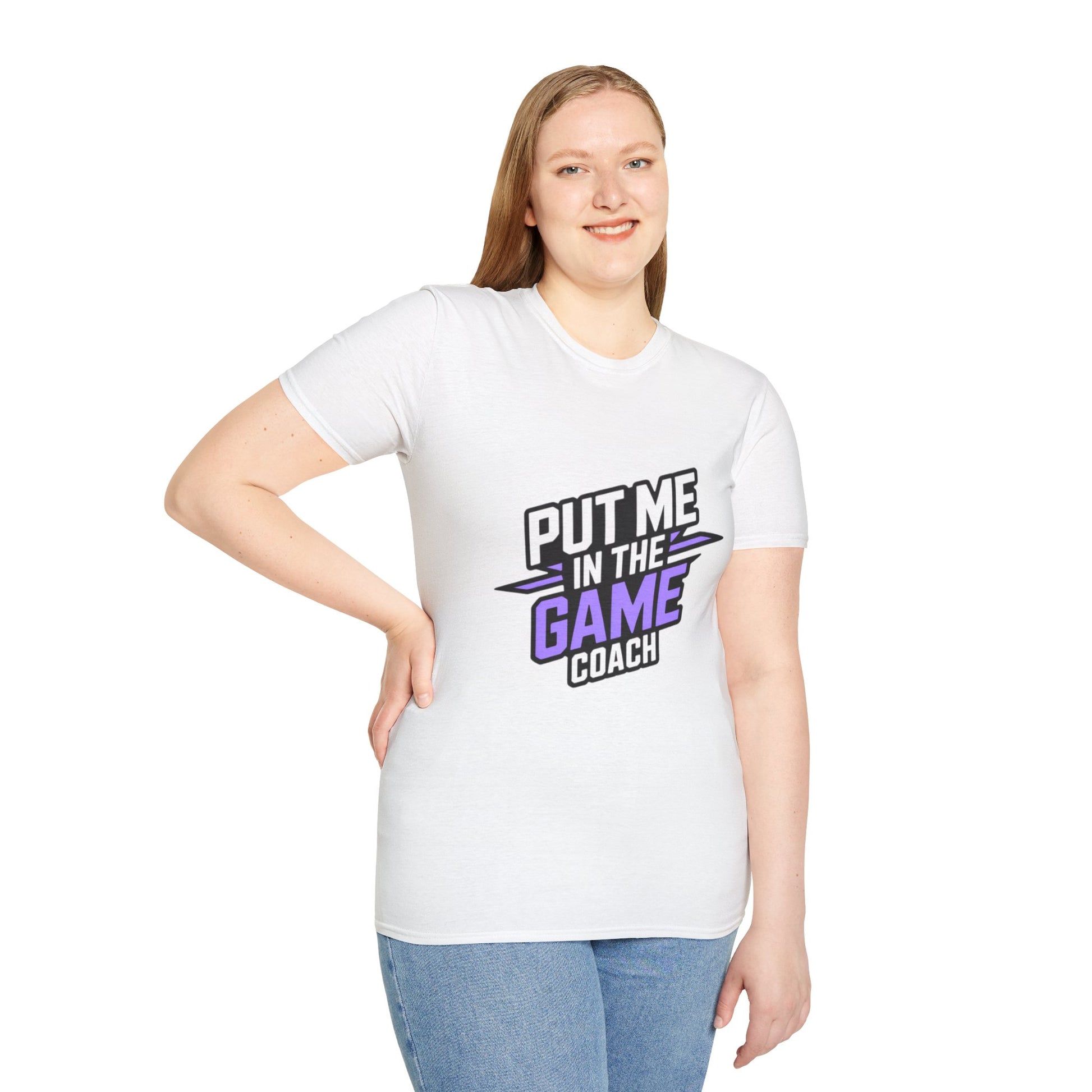 Put Me In The Game Coach Purple Sports T Shirt Printify