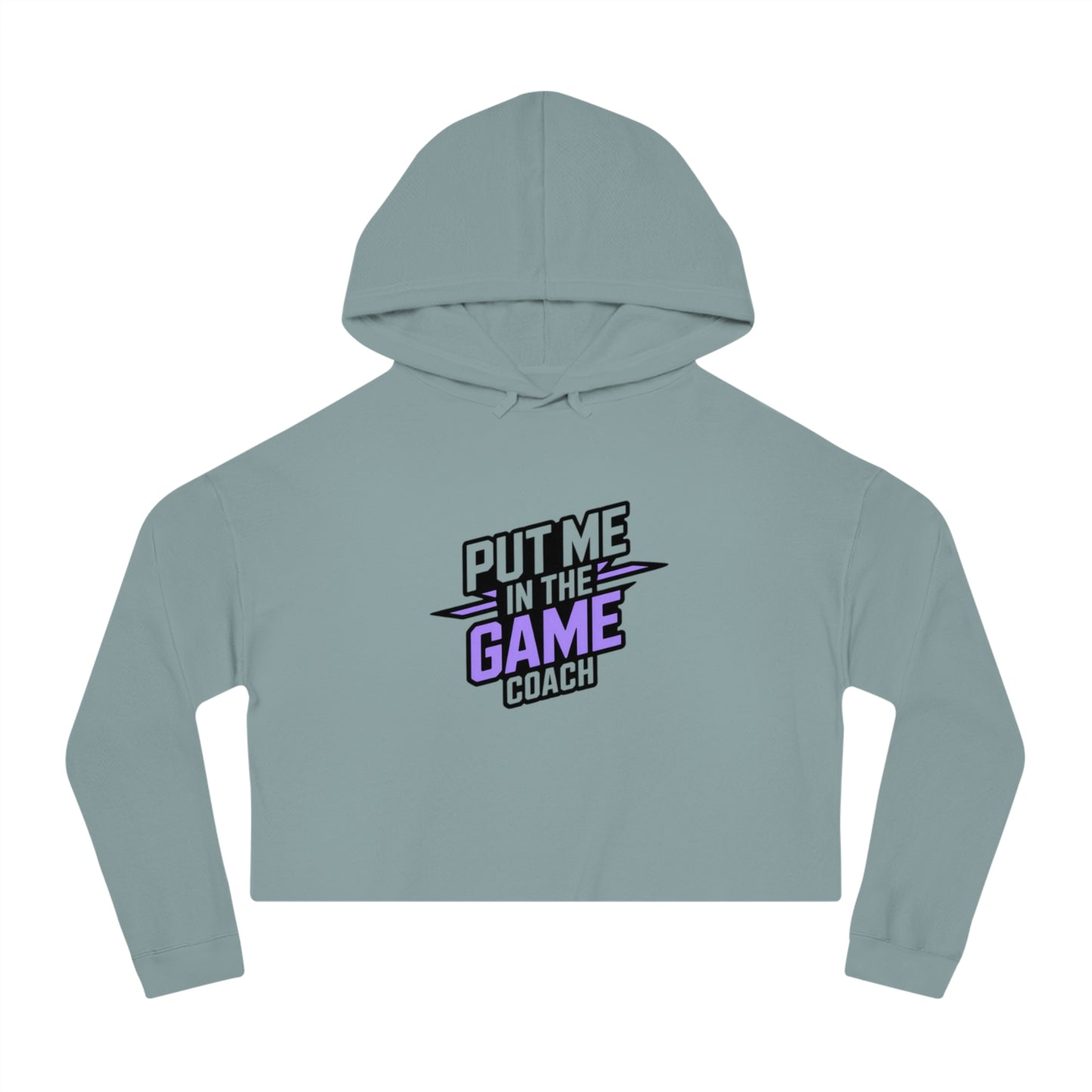 Women’s Cropped Hooded Purple Sweatshirt Printify