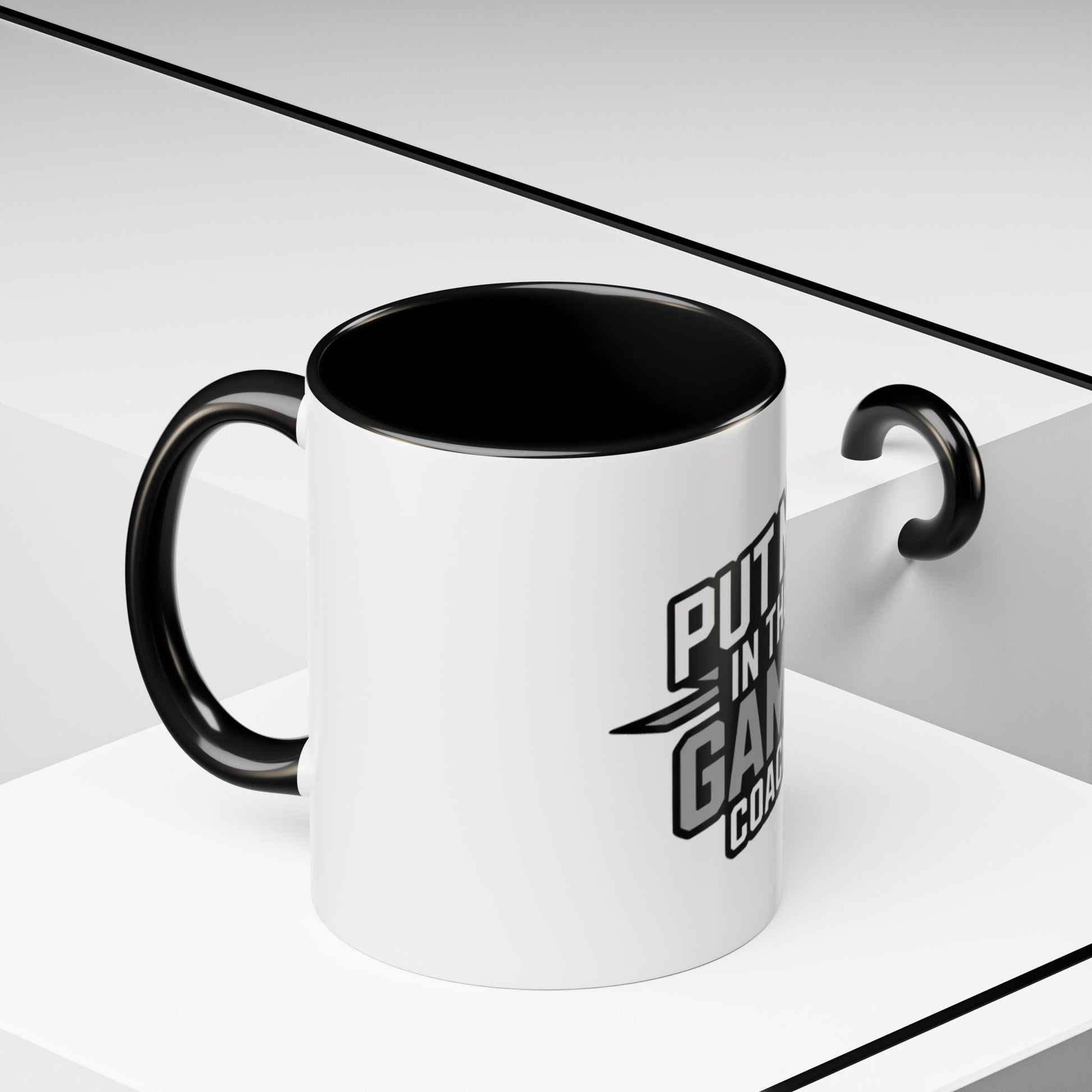 Put Me In The Game Coach Coffee Mug — Motivational Ash Accent Mug (11/15oz) Printify