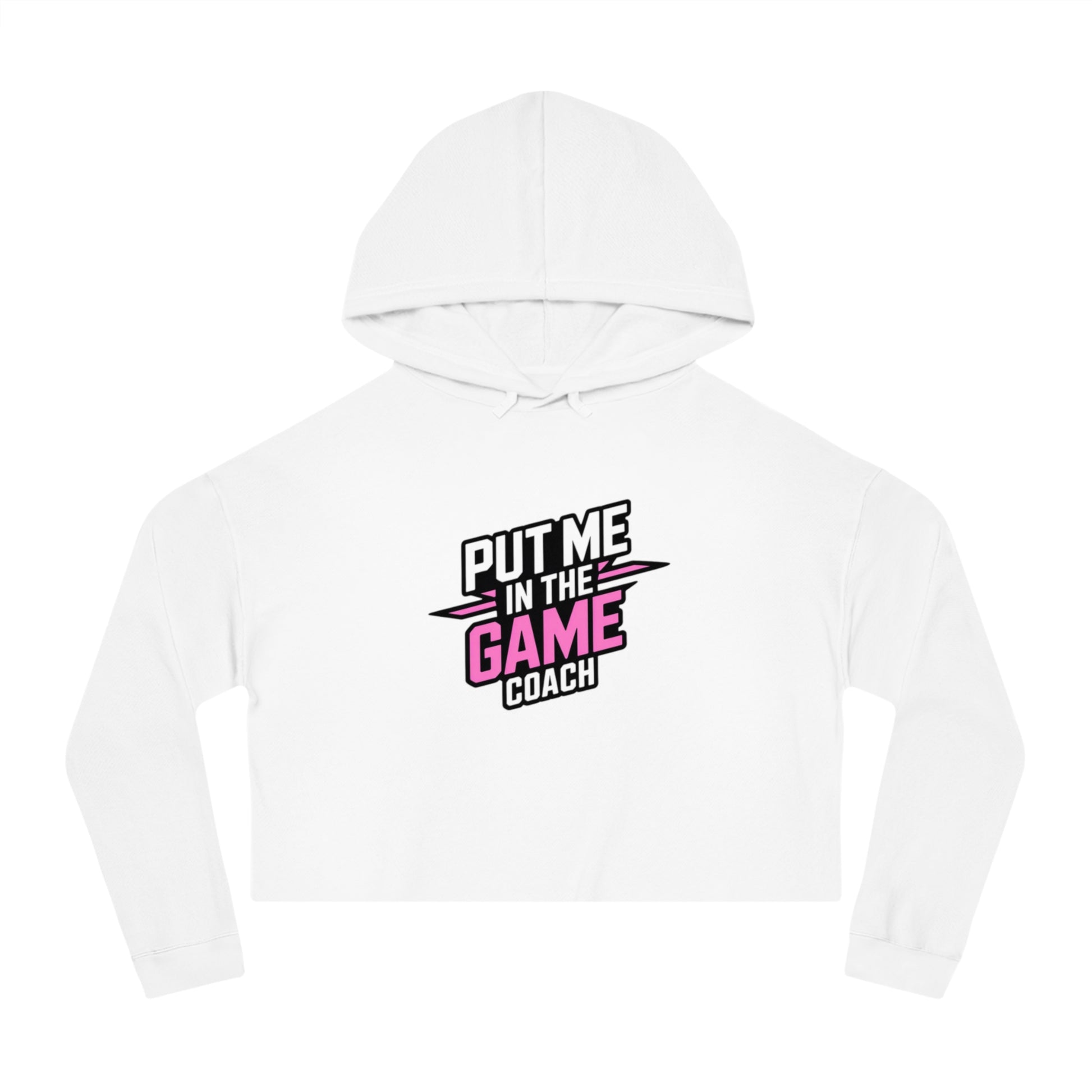 Women’s Cropped Hooded Pink Sweatshirt Printify