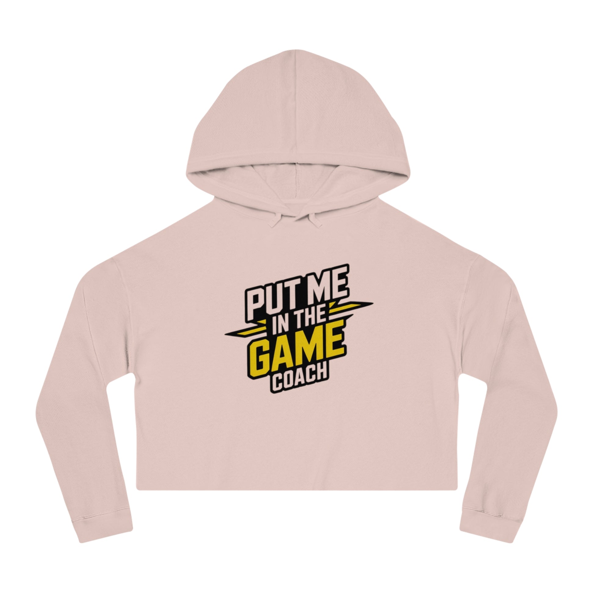 Women’s Cropped Hooded Yellow Sweatshirt Printify