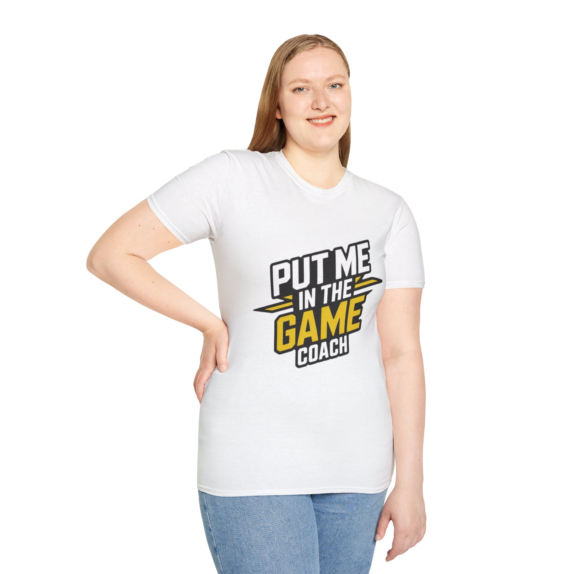 Put Me In The Game Coach Yellow Sports T Shirt Printify