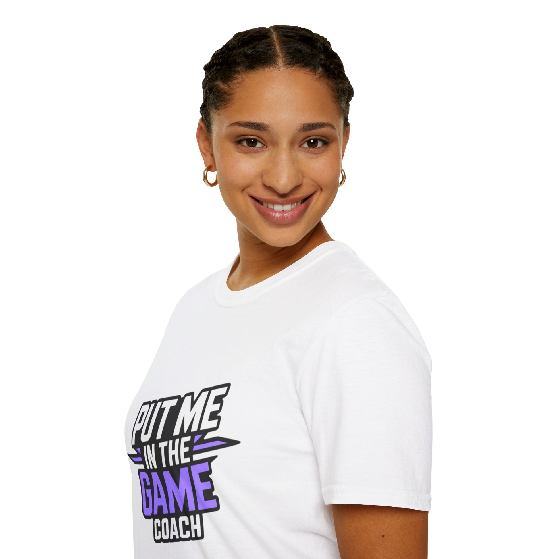 Put Me In The Game Coach Purple Sports T Shirt Printify