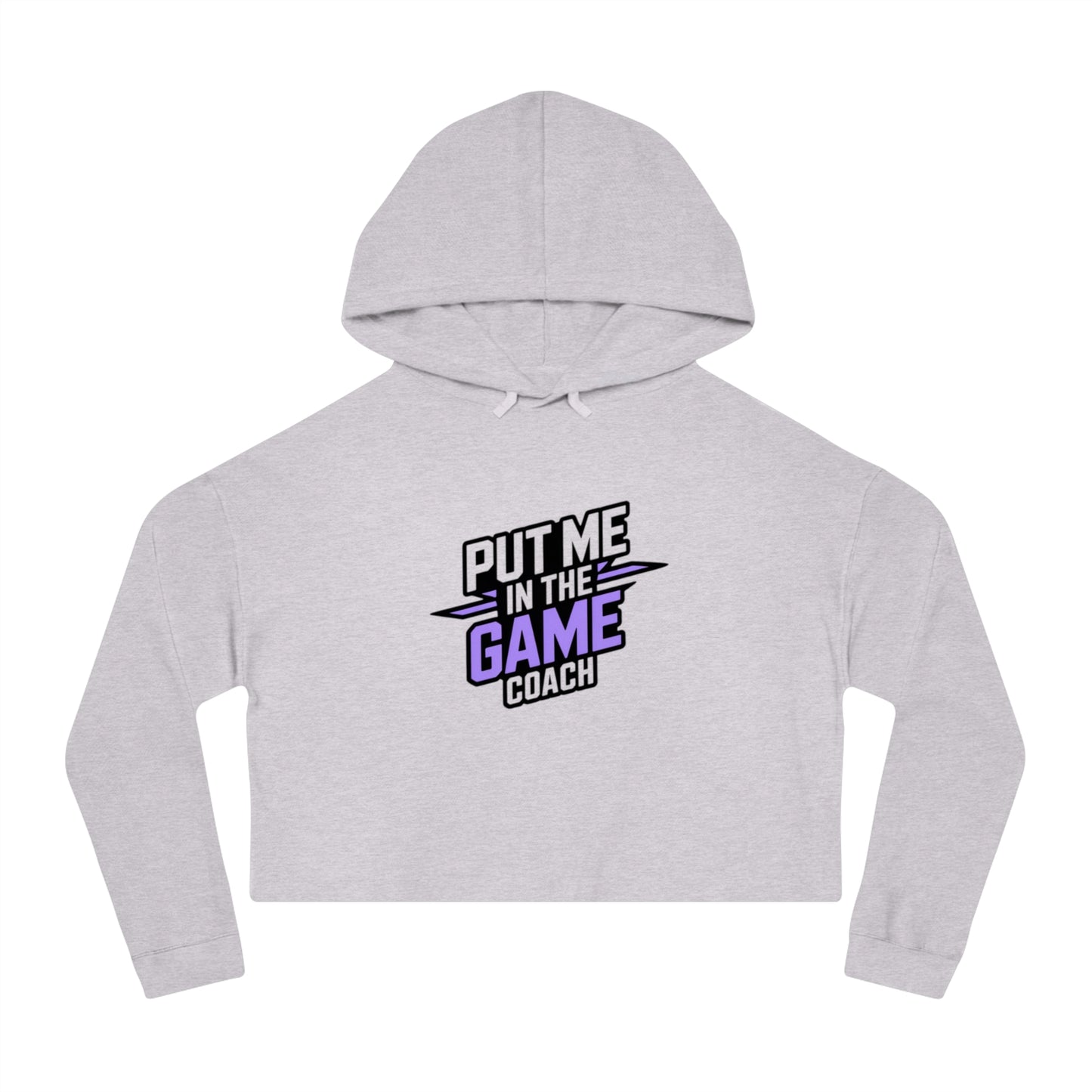 Women’s Cropped Hooded Purple Sweatshirt Printify