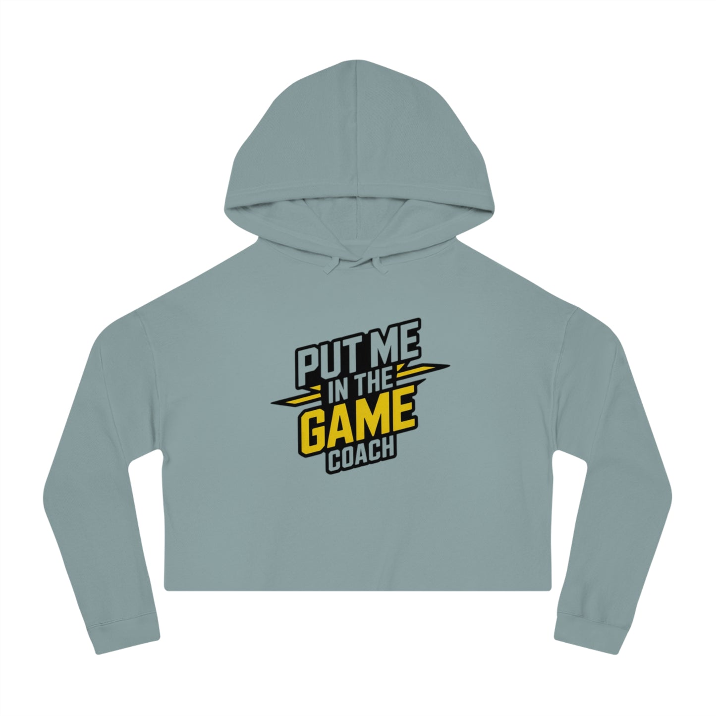 Women’s Cropped Hooded Yellow Sweatshirt Printify