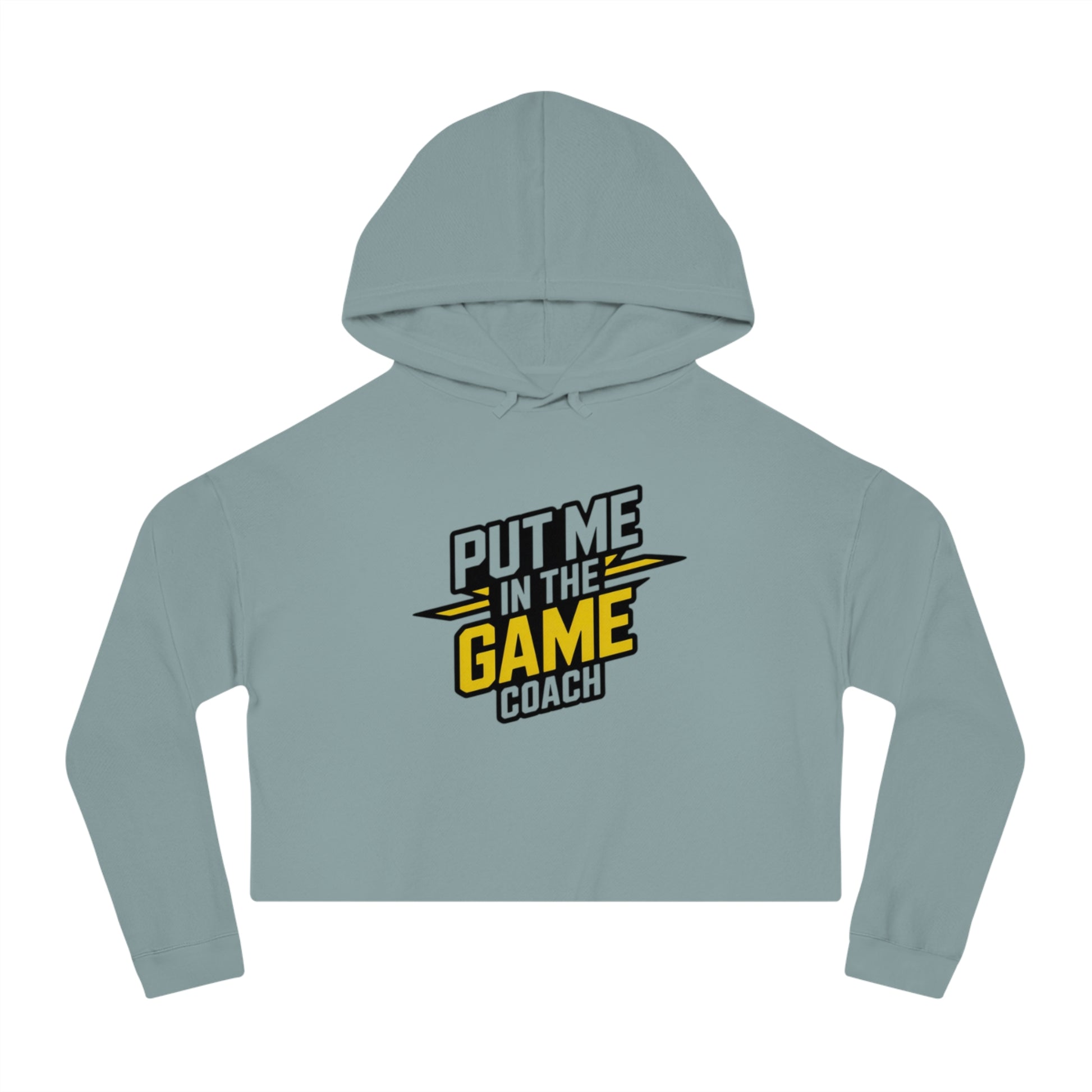 Women’s Cropped Hooded Yellow Sweatshirt Printify