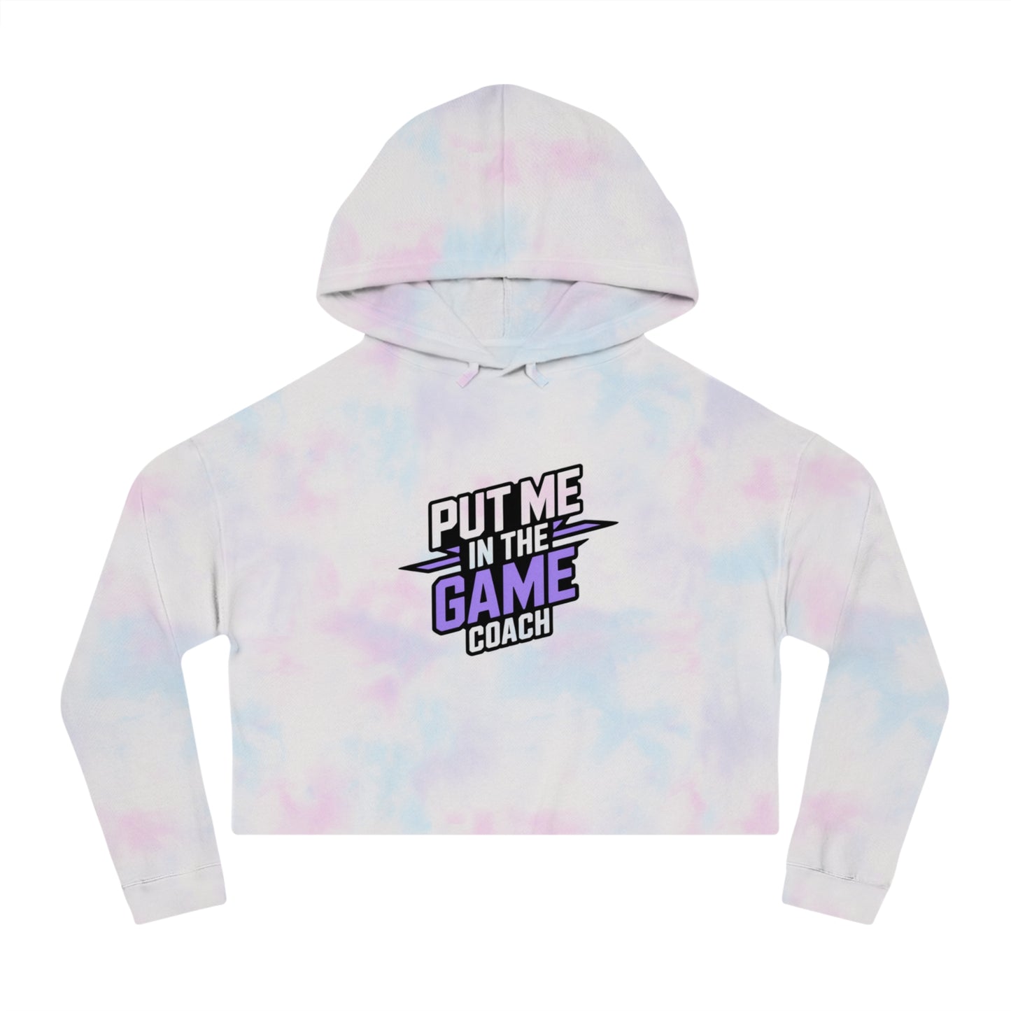 Women’s Cropped Hooded Purple Sweatshirt Printify