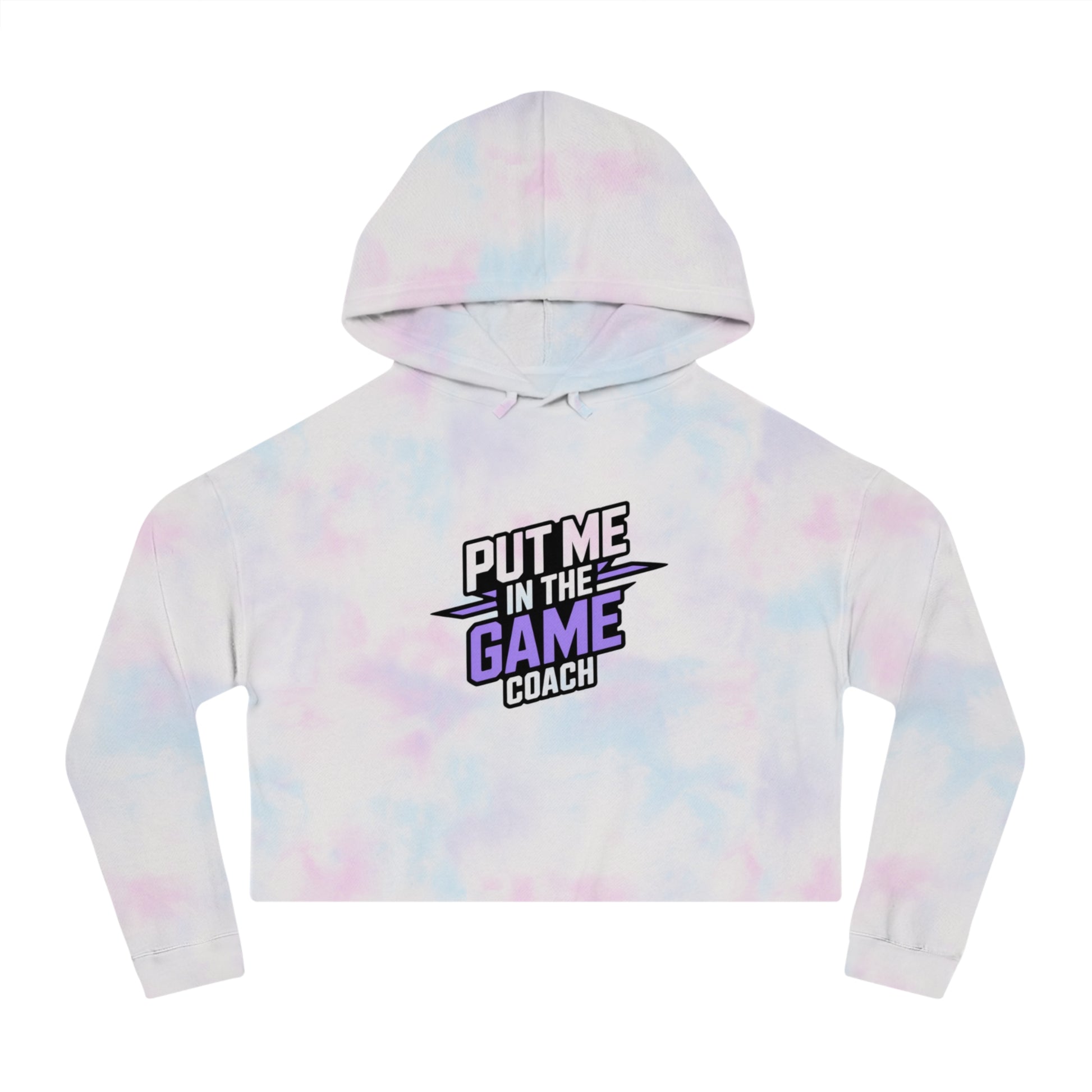 Women’s Cropped Hooded Purple Sweatshirt Printify